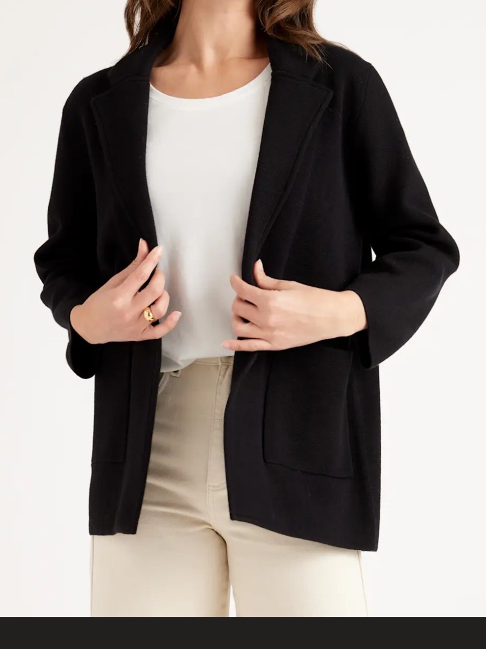 Quince 100% Organic Cotton Knit Blazer XS Black - Picture 4 of 5